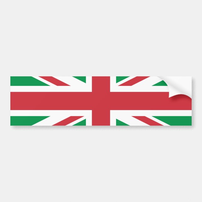 Christmas Colours Union Jack Bumper Sticker (Front)
