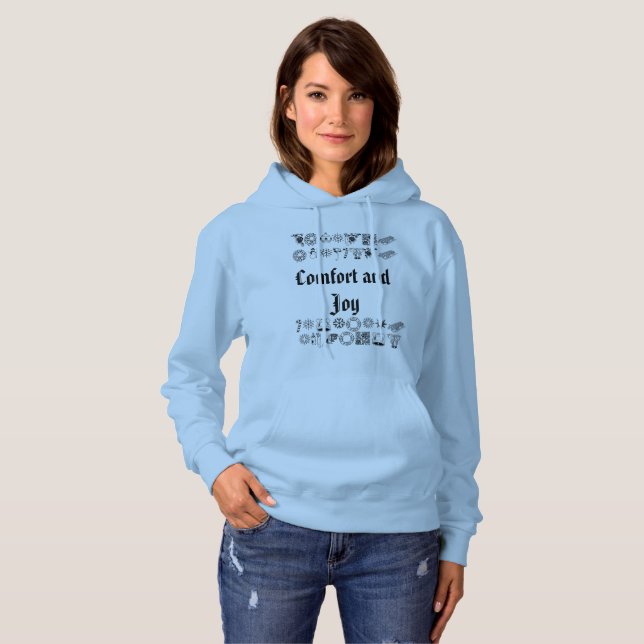 Christmas Comfort and Joy with xmas pictures Hoodie (Front Full)
