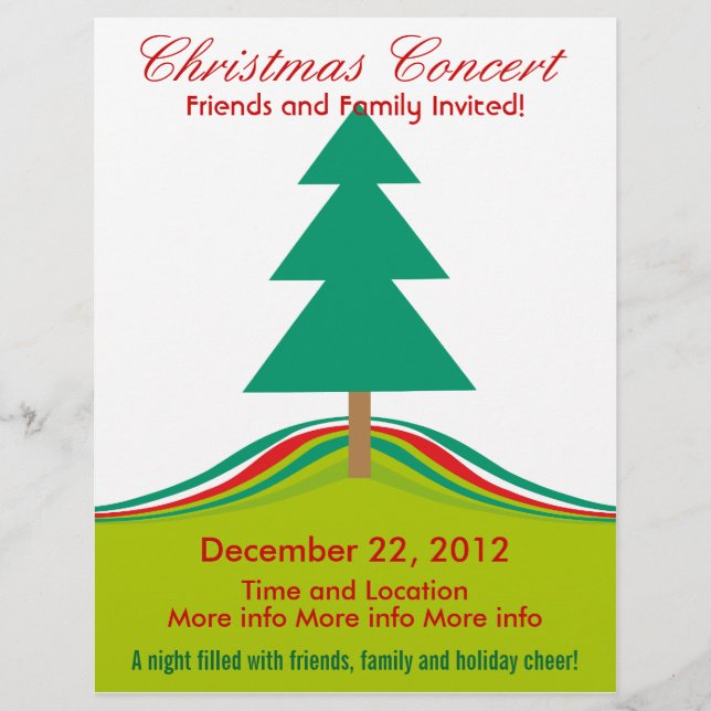 Christmas Concert Simple Holiday Tree Flyer (Front)