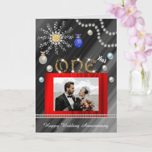 Christmas Congrats Gold 1st Wedding Anniversary   Card