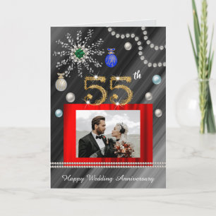 Christmas Congrats Gold 55th Wedding Anniversary   Card