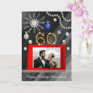 Christmas Congrats Gold 60th Wedding Anniversary   Card