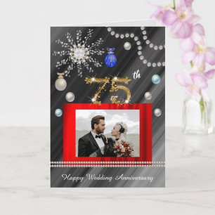 Christmas Congrats Gold 75th Wedding Anniversary   Card