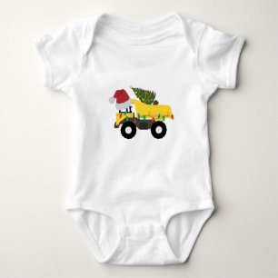 Christmas Construction Trucks Baby Baby Bodysuit