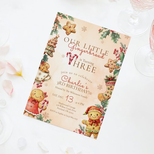 Christmas Cookie 3rd Birthday Invitation (Creator Uploaded)