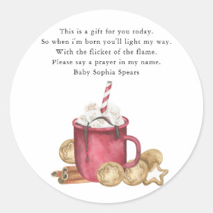 Christmas cookie and cocoa -  Prayer candle label