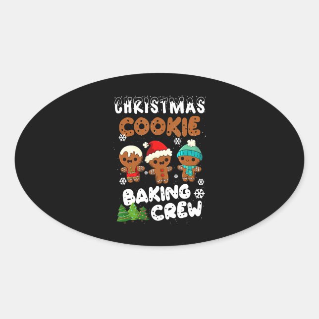 Christmas Cookie Baking Crew Christmas Funny Gift Oval Sticker (Front)