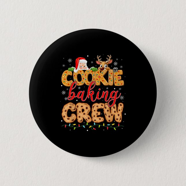 Christmas Cookie Baking Crew Cookie Crew Family Ch 6 Cm Round Badge (Front)