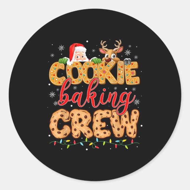 Christmas Cookie Baking Crew Cookie Crew Family Ch Classic Round Sticker (Front)