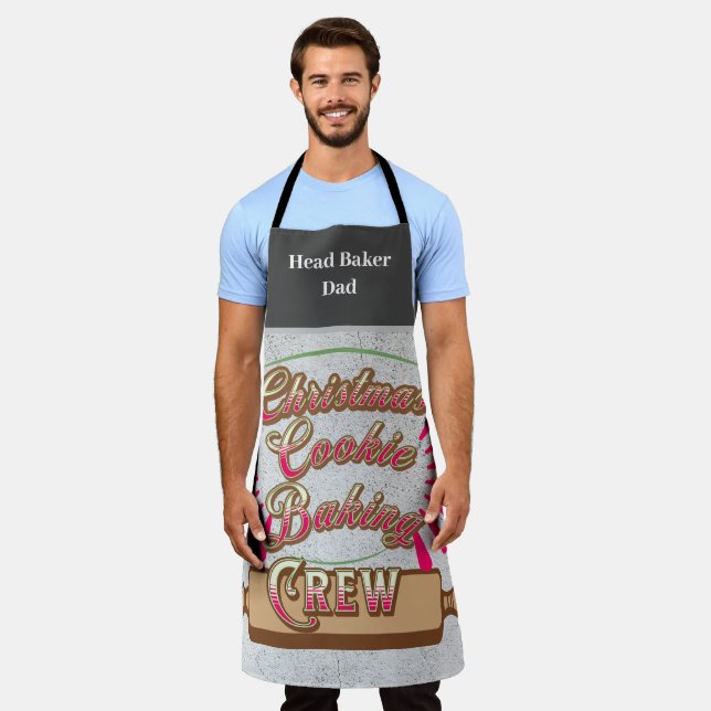 Christmas Cookie Baking Crew Custom Name Chef's Apron (Worn)
