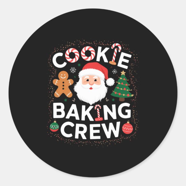 Christmas Cookie Baking Crew Family Christmas Baby Classic Round Sticker (Front)