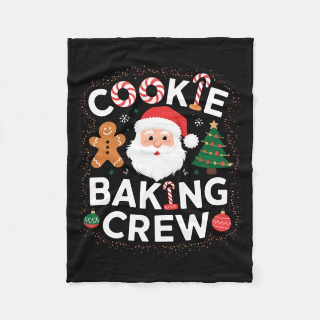 Christmas Cookie Baking Crew Family Christmas Baby Fleece Blanket (Front)