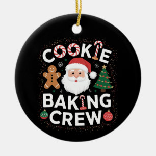 Christmas Cookie Baking Crew Family Christmas Ceramic Tree Decoration