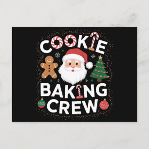 Christmas Cookie Baking Crew Family Christmas Postcard