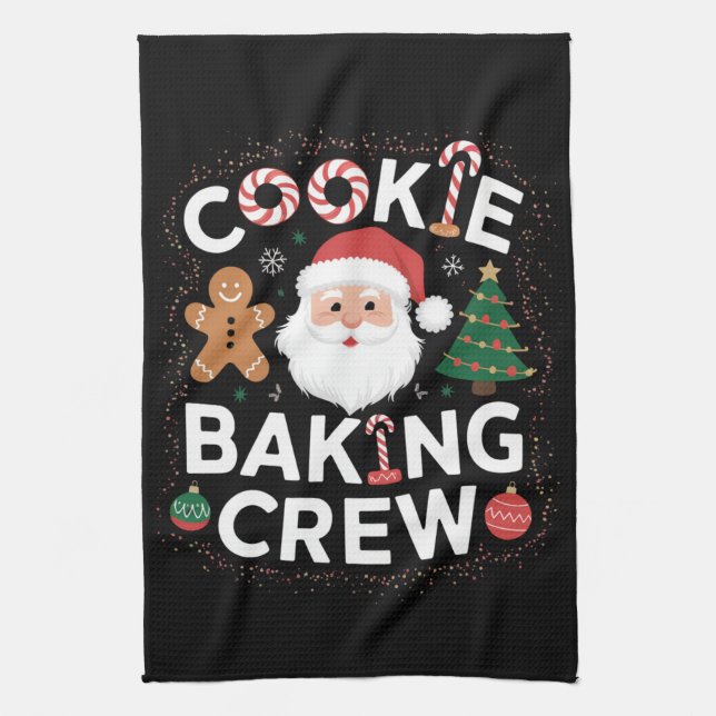 Christmas Cookie Baking Crew Family Christmas  Tea Towel (Vertical)