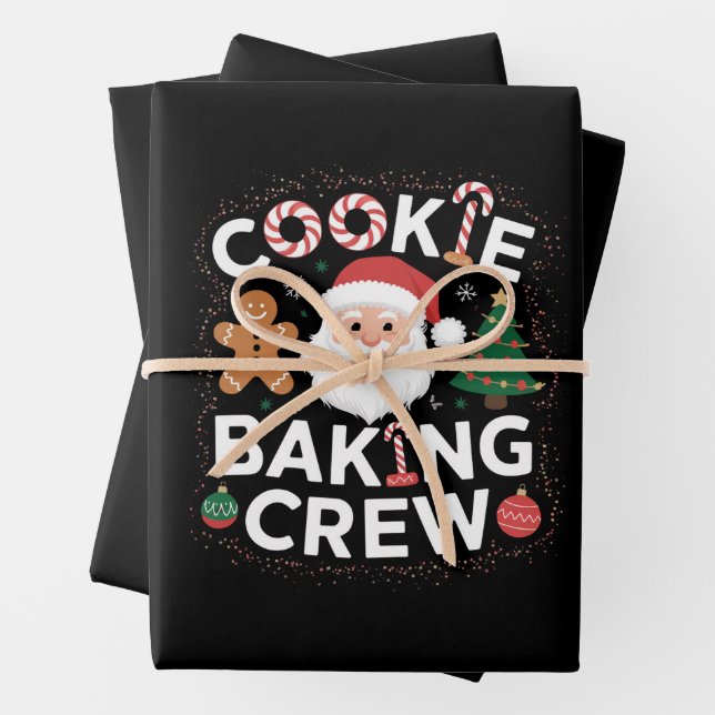 Christmas Cookie Baking Crew Family Christmas  Wrapping Paper Sheet (In situ)