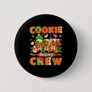 Christmas Cookie Baking Crew Gingerbread Man Xmas  6 Cm Round Badge