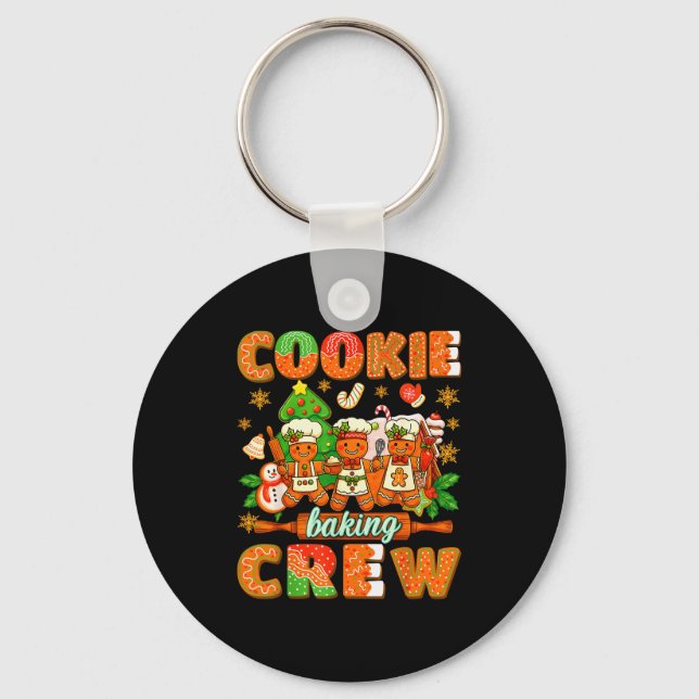 Christmas Cookie Baking Crew Gingerbread Man Xmas  Key Ring (Front)