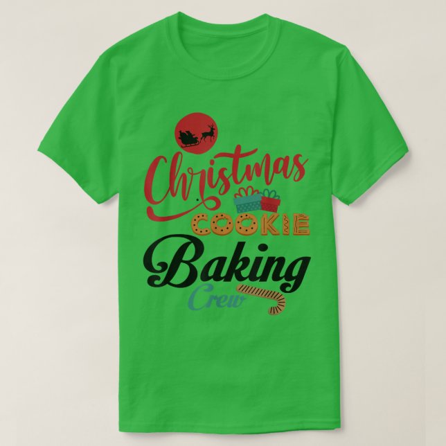 Christmas Cookie Baking Crew Gingerbread Team Sant T-Shirt (Design Front)