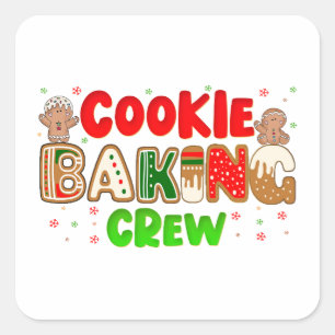Christmas Cookie Baking Crew Group Matching Xmas   Square Sticker