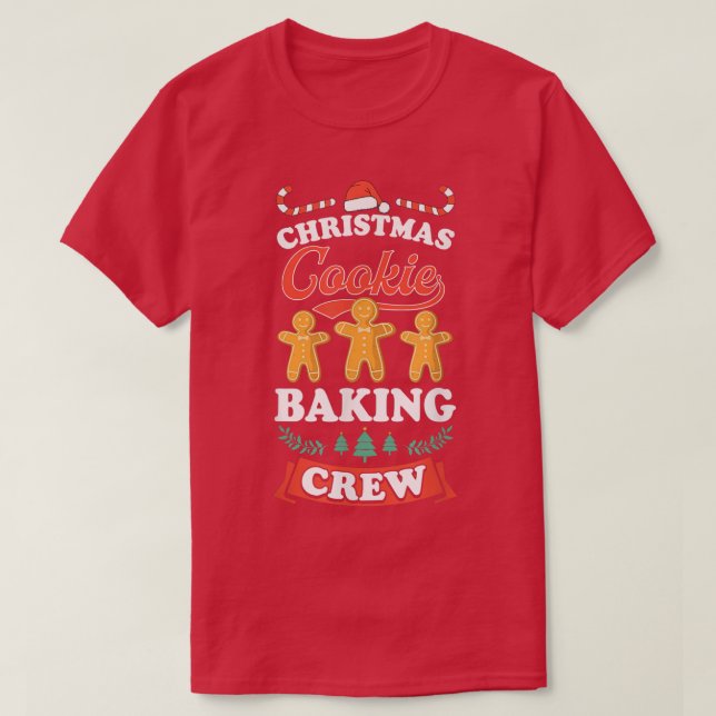 Christmas Cookie Baking Crew Matching Baker Ginger T-Shirt (Design Front)