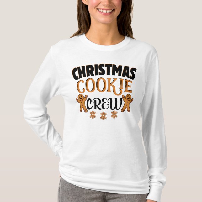 Christmas Cookie Baking Crew Matching Family T-Shirt (Front)