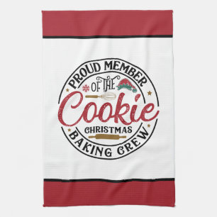 Christmas cookie baking crew member tea towel
