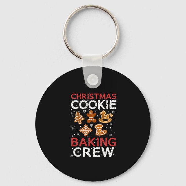 Christmas Cookie Baking Crew Xmas Cookie Exchange Key Ring (Front)