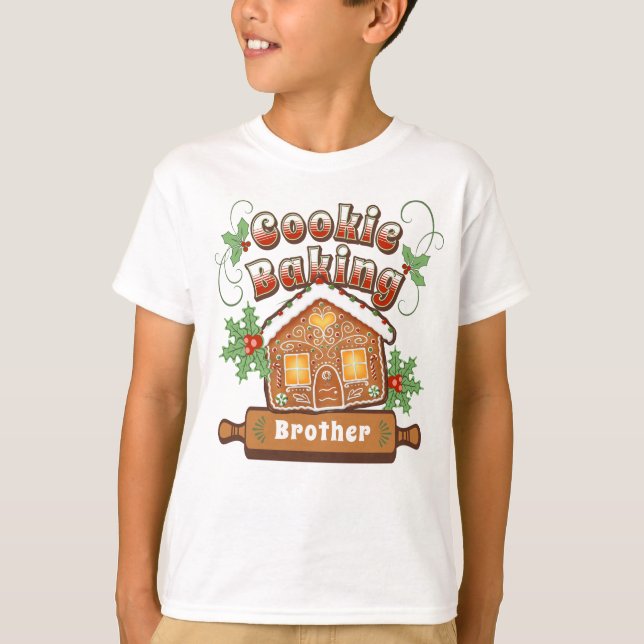 Christmas Cookie Baking Gingerbread House -  T-Shirt (Front)