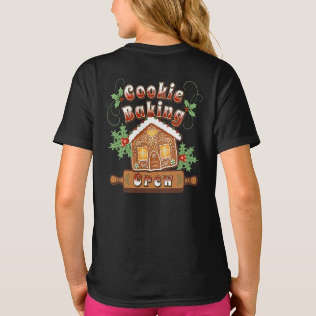 Christmas Cookie Baking Gingerbread House -  T-Shirt (Back)