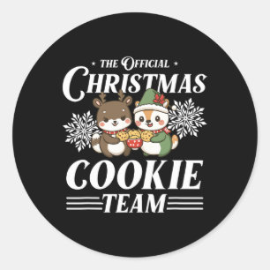 Christmas Cookie Baking Team Funny X-mas Animals  Classic Round Sticker