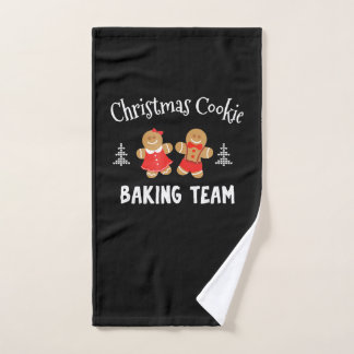 Christmas cookie baking team | gingerbread man hand towel