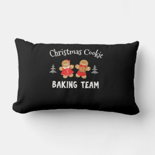 Christmas cookie baking team   gingerbread man lumbar cushion
