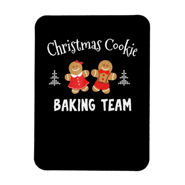 Christmas cookie baking team | gingerbread man magnet (Vertical)