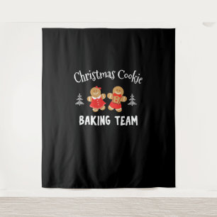 Christmas cookie baking team gingerbread man tapestry