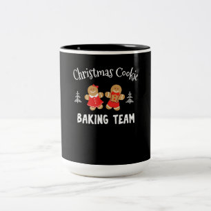 Christmas cookie baking team gingerbread man Two-Tone coffee mug