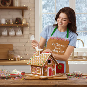 Christmas Cookie Baking Time Gingerbread House Apron