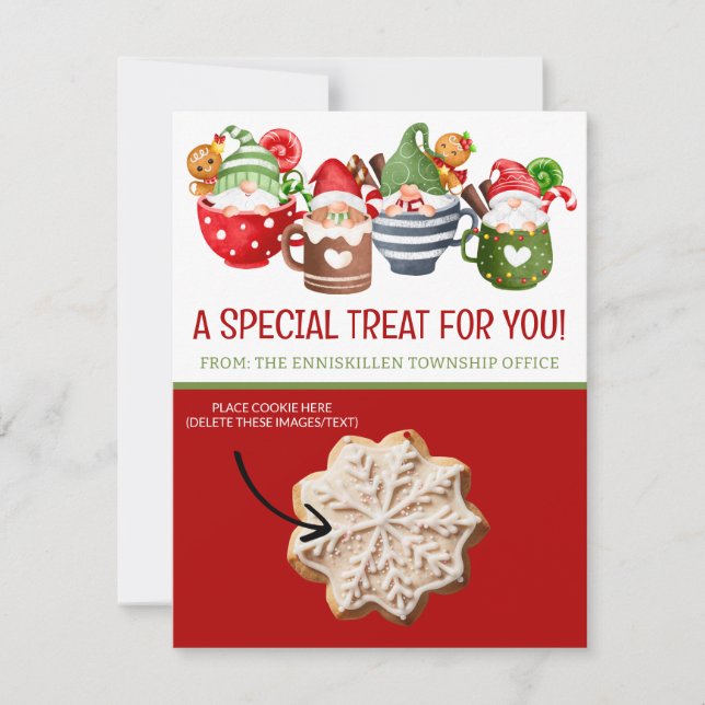 Christmas Cookie Cards, Personalised Gifting Cards (Front)