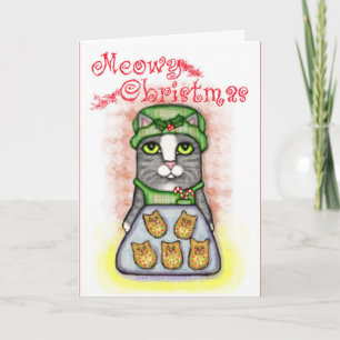 Christmas Cookie Cat Holiday Card