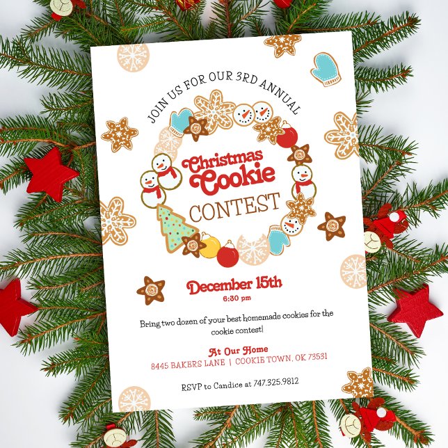 Christmas Cookie Contest Holiday Party Invitation (Creator Uploaded)