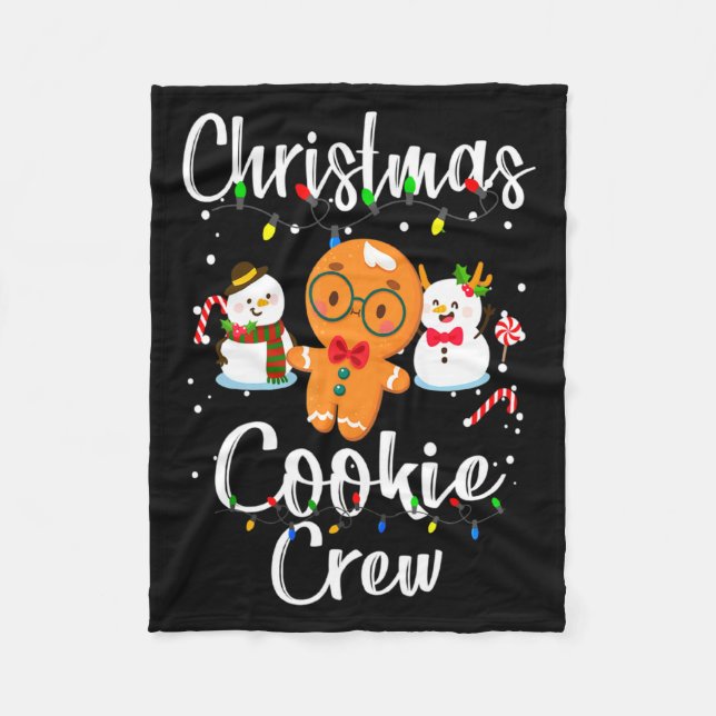 Christmas Cookie Crew Baking Team New Xmas Bakers  Fleece Blanket (Front)