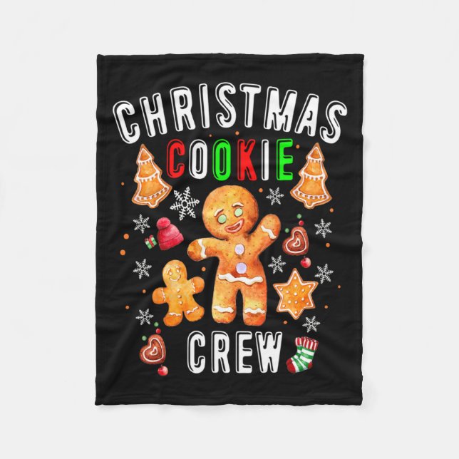 Christmas Cookie Crew Baking Team New Xmas Bakers  Fleece Blanket (Front)