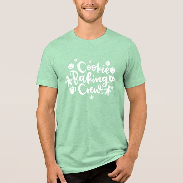 Christmas Cookie Crew Holiday Baking T-Shirt Tri-Blend Shirt (Front)