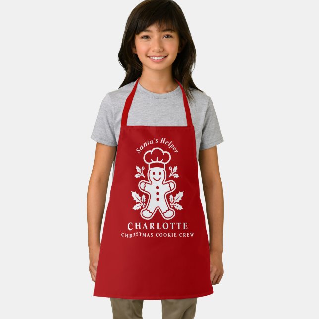 Christmas Cookie Crew Santa's Helper Kids Apron (Insitu)