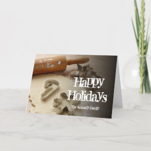 Christmas cookie cutters and fresh homemade holiday card