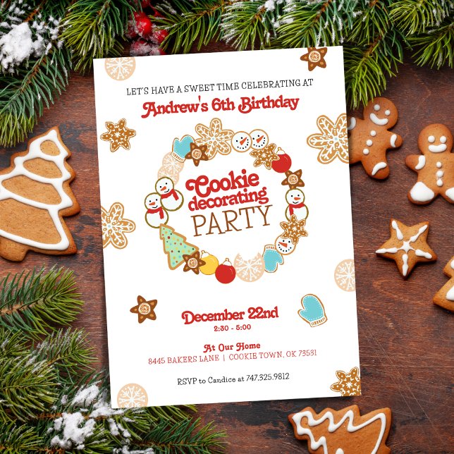 Christmas Cookie Decorating Birthday Party Invitation (Creator Uploaded)