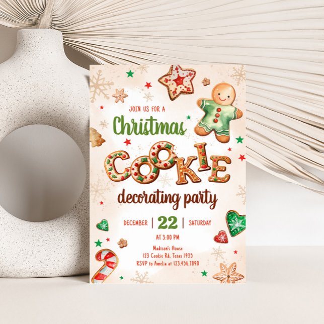 Christmas Cookie Decorating Christmas Party Invitation (Cookie Decorating Christmas Party Invitation)