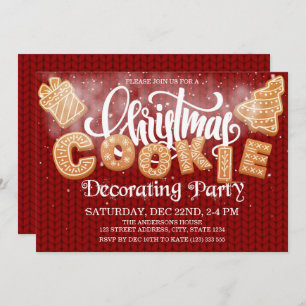 Christmas Cookie Decorating Party Elegant Invitation