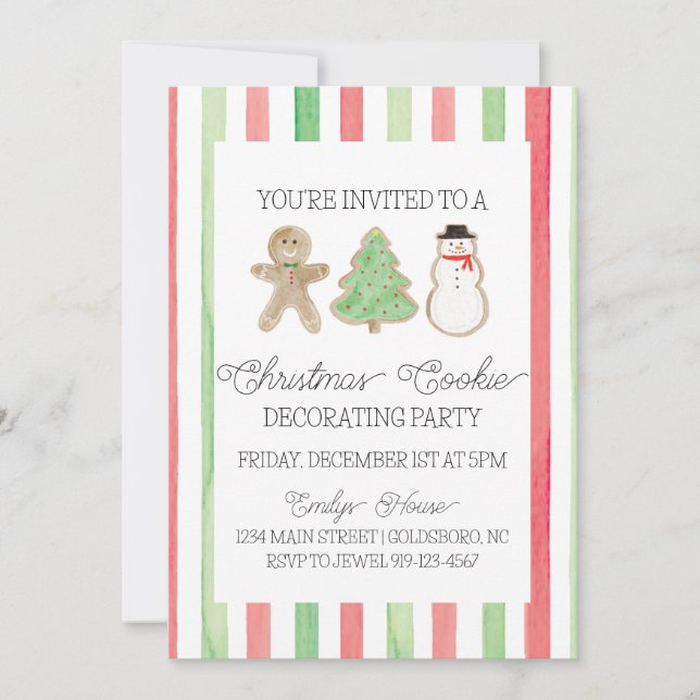 Christmas Cookie Decorating Party Invitation (Front)
