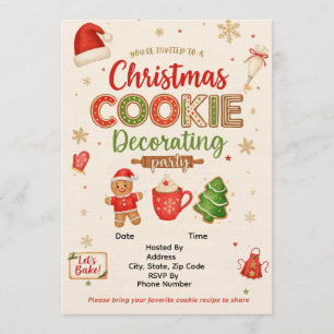 Christmas Cookie Decorating Party Invitation   Kid